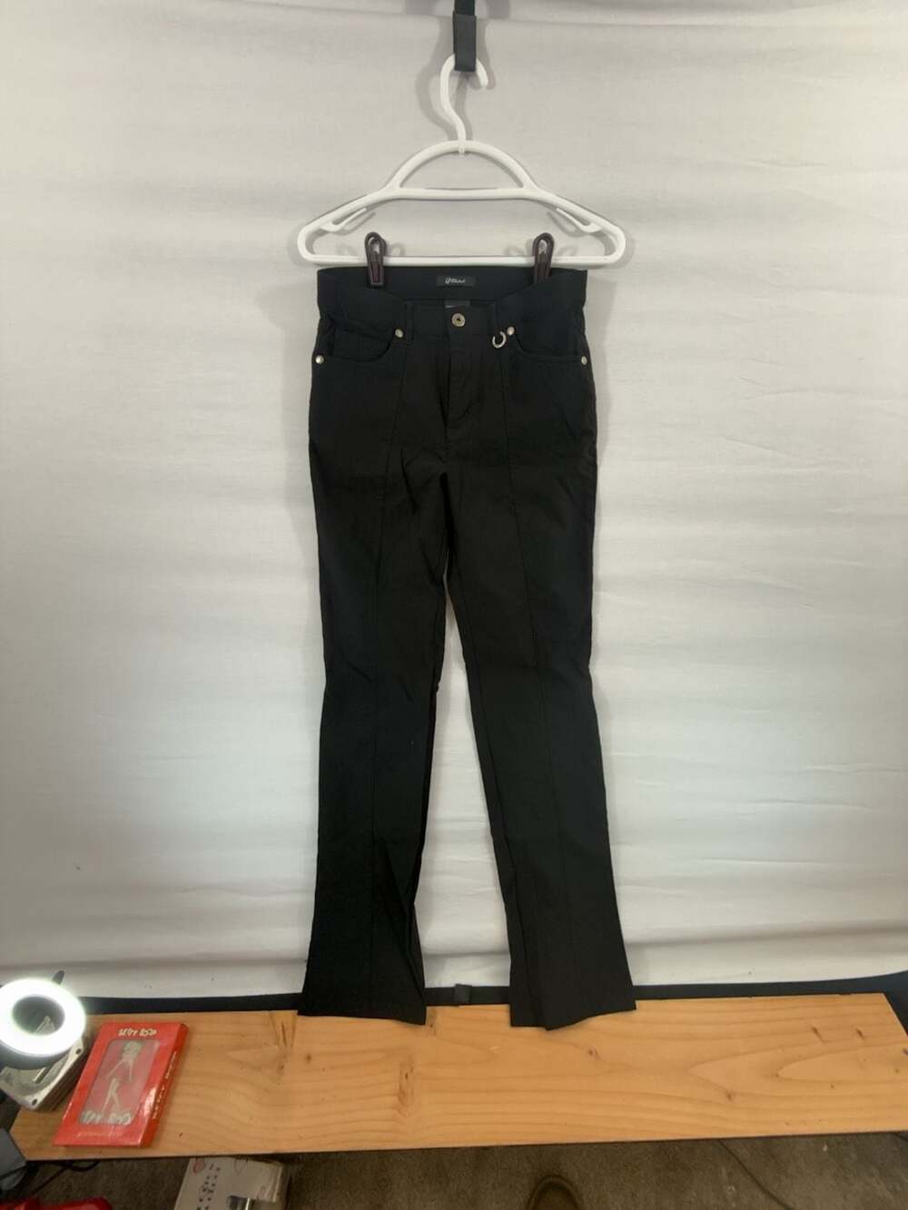 UrRebel Pintuck Pants Size 6 Black Slim Trouser